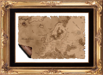Map of Europe Framed