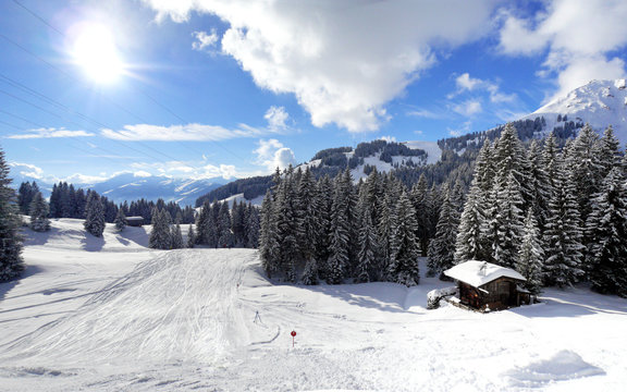 Schipiste in Brixen in Tirol Oesterreich