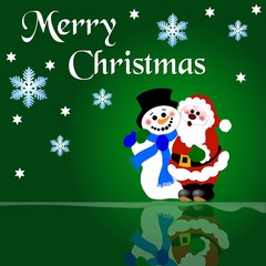 Weihnachtsmann und Schneemann