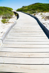 Fototapeta premium Wooden foodpath through dune