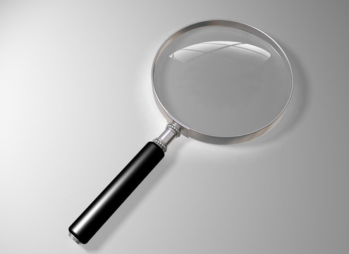 magnifying glass on a plain background