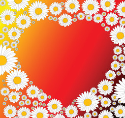 Obraz premium Valentines background with heart and flowers