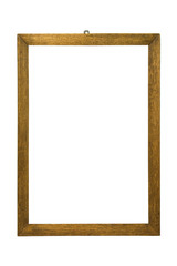Wooden picture frame isolated on white.