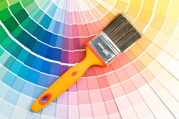 Brushes on a background from colour guide
