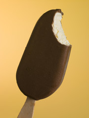 Close Up Of A Chocolate Coated Ice Block
