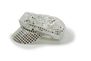 Cap with brim with sparkle dots that reflect
