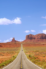 Highway 163 approaching Monument Valley.