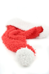 a red and white santa christmas hat