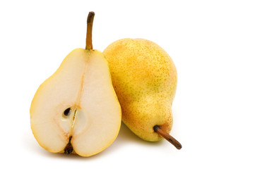 slice pear on white background