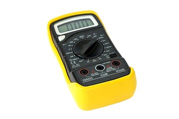 Electric multimeter isolated on white