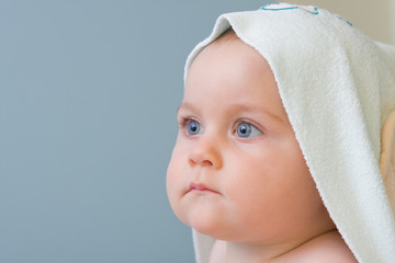 cute, little baby boy just after bathing