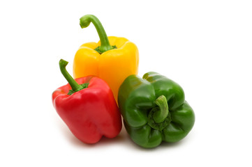 colorful sweet pepper on white background
