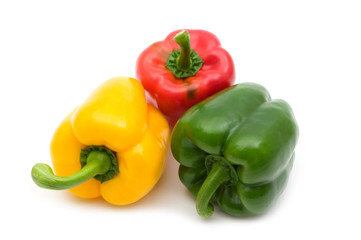colorful sweet pepper on white background