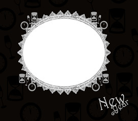 New Year Frame - isolated clipping. space for image & Text