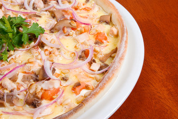 Fast food Pizza.Natural form foods.  Shot in a studio