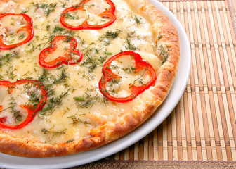 Fast food Pizza.Natural form foods.  Shot in a studio