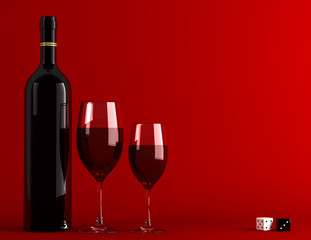 Bottle and glass of wine