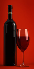 Bottle and glass of wine