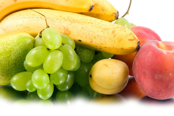 fresh fruits  isolated on a white background