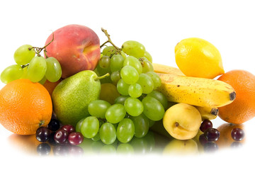 fresh fruits  isolated on a white background