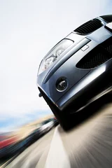Wall murals Fast cars Very fast car moving with motion blur