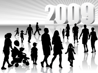 New year 2009 - obrazy, fototapety, plakaty