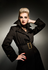 Sexy vamp woman with creative hairstyle