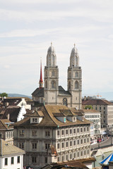 The Grossmunster Cathedral in Zurich Switzerland.