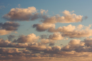 Fototapeta na wymiar Clouds at Dawn off the coast of Kauai, Hawaii