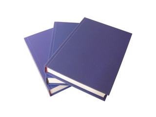 Three books on white  background