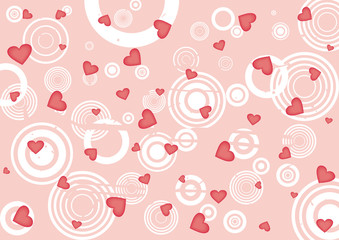 Grunge red hearts background