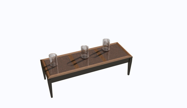 Verres de bi&egrave;re sur une table basse