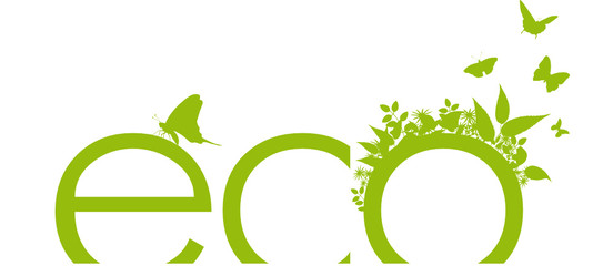 logo éco vert sur fond blanc avec papillons © Fox_Dsign