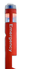 Emergency Sign Pole Light Isolated On A White Background