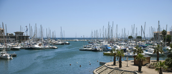 Panorama yacht port of Frejus (south france)