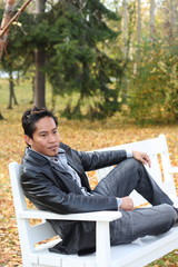 Fototapeta premium Man posing in the park