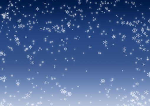 Dark blue snowfall