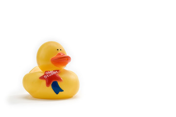 rubber duck with a star that reads, star student