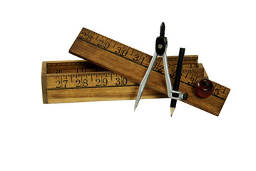 Compass and pencil used for plotting