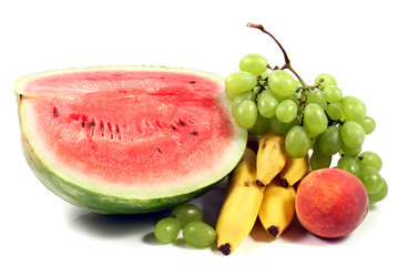 fresh fruits  isolated on a white background