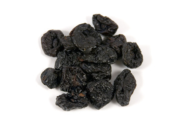 prunes on the white background