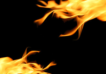 fire, flame over black background