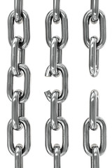 Chains isolated over a white background.