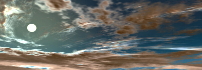 パノラマ　雲と月