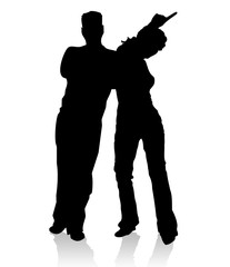 Male and female silhouettes