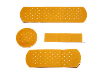 Band-aids on white