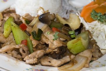 thai food thailand pah khing sliced pork ginger celery