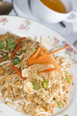 chicken pad thai food thailand stir fried noodles onion
