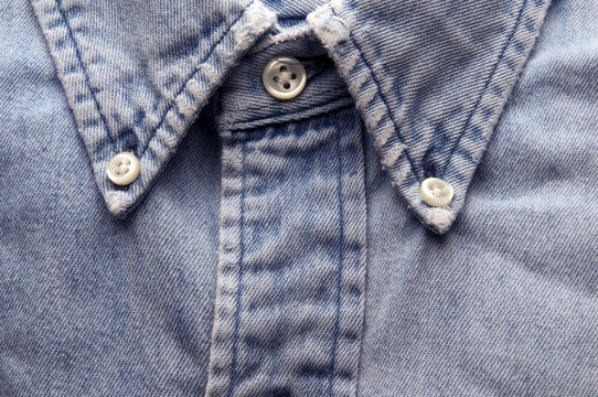 Denim Shirt Old Classic Worn And Frayed Detail