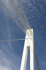 Obraz premium Stalowy most kablowy w Mannheim